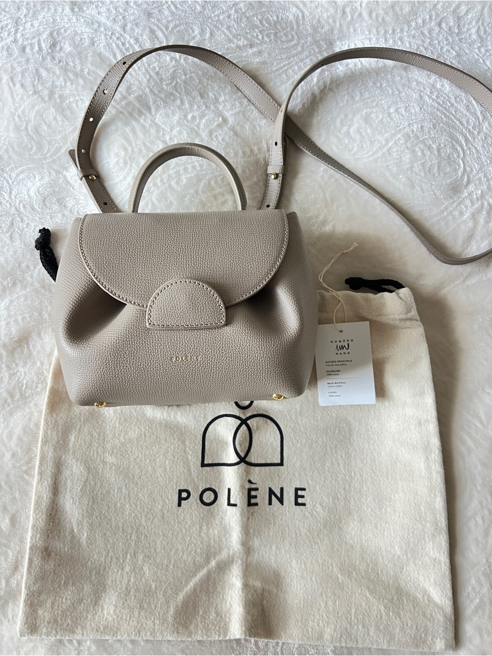 Polene Number One Nano - Taupe Textured